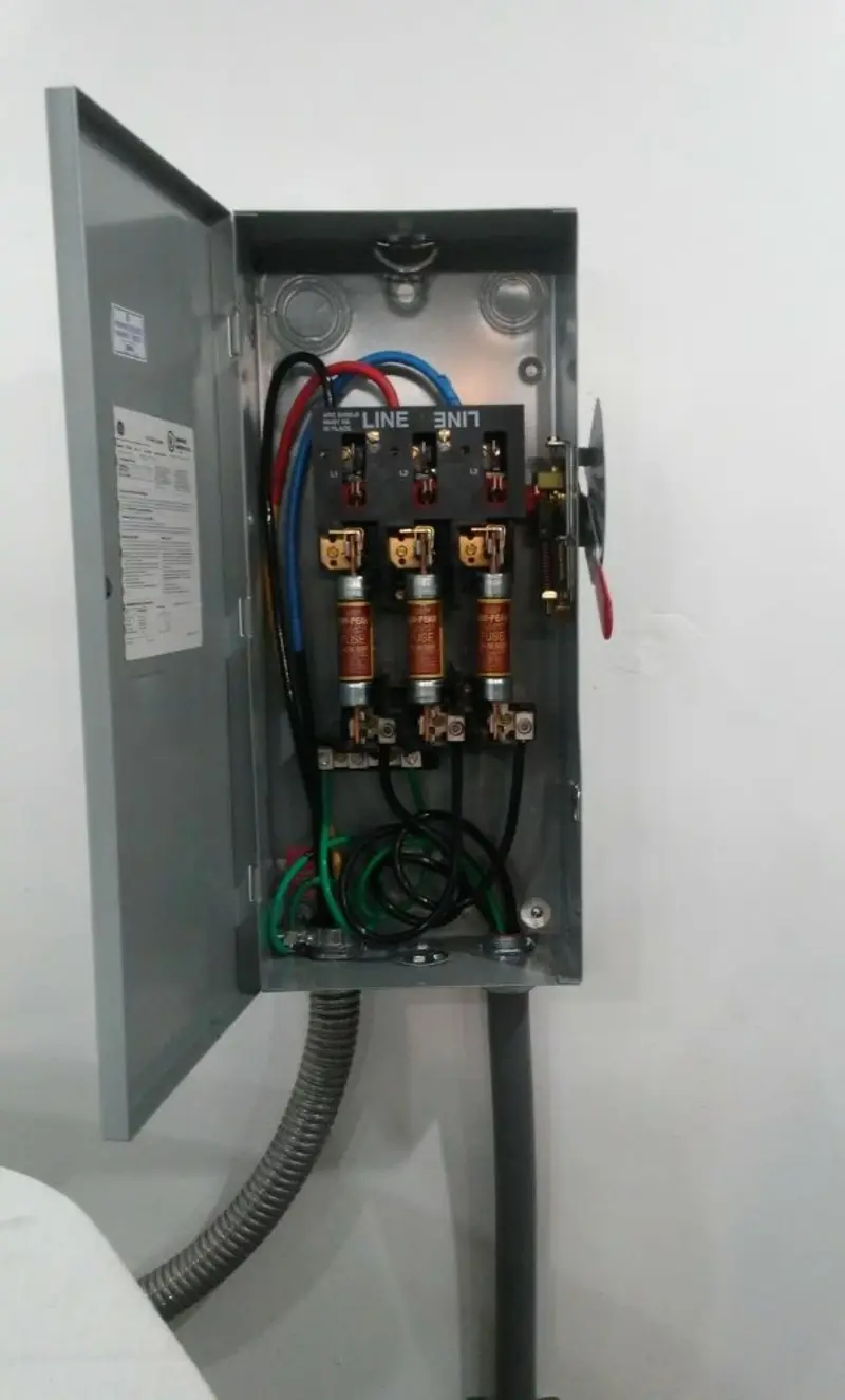 Three-phase disconnect switch installed for Electrical Wiring & Rewiring in Valley Falls